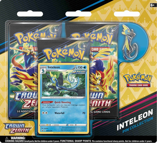 Pokemon Crown Zenith 3-Pack-Blister (Inteleon) Englisch